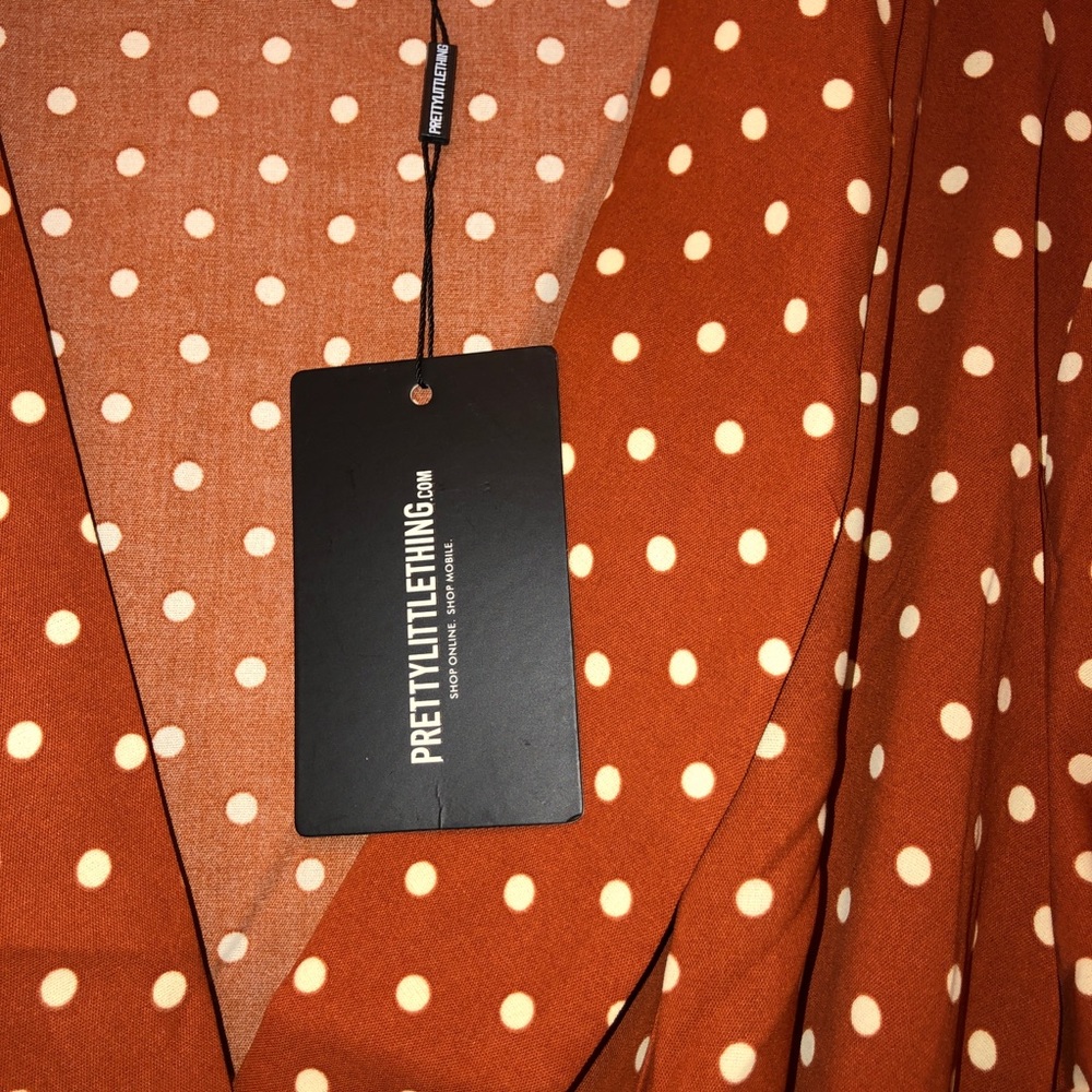 Terra-cotta polka dot tea dress - Picture 4 of 7